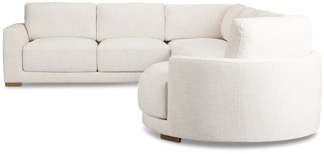 Maeve Light Beige Fabric Medium Right Facing Cuddler Sectional