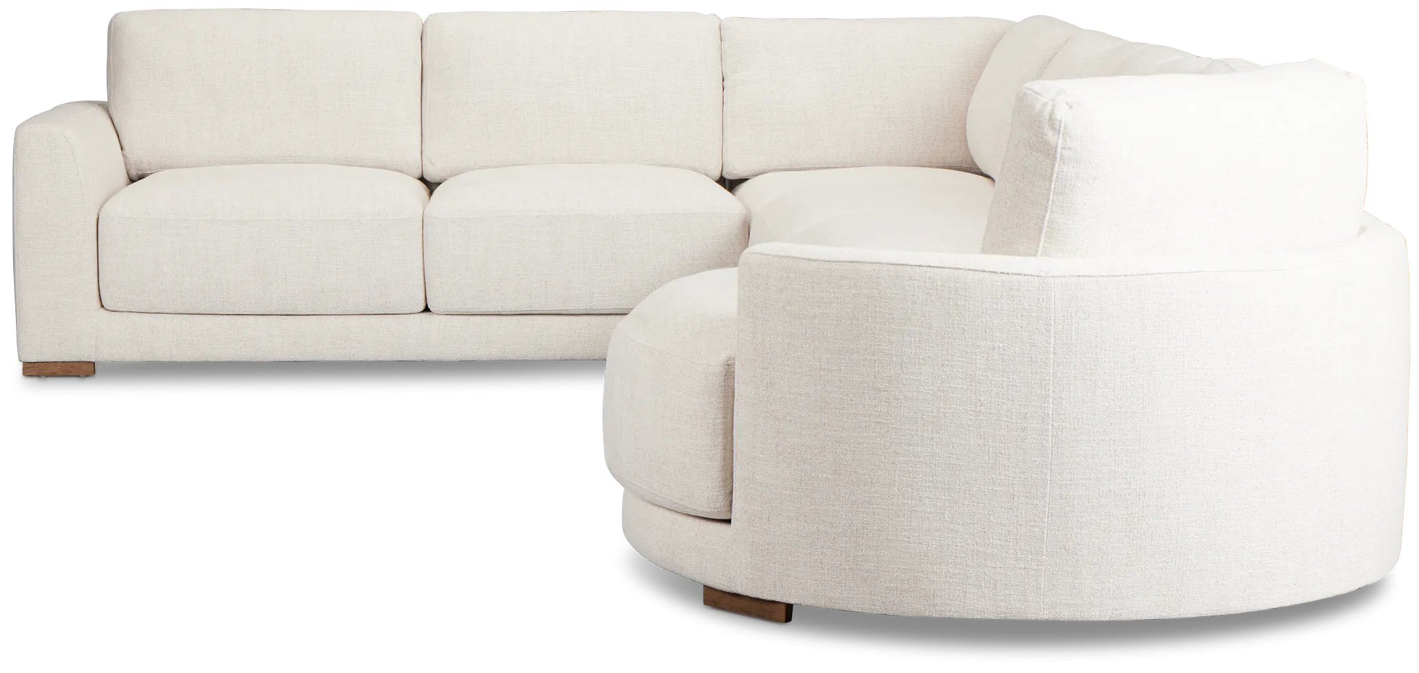 Maeve Light Beige Fabric Medium Right Facing Cuddler Sectional