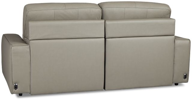 Rudy Gray Lthr/vinyl Power Extension Chaise Sofa