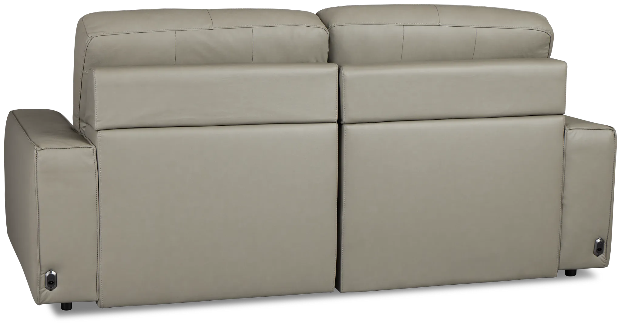 Rudy Gray Lthr/vinyl Power Extension Chaise Sofa