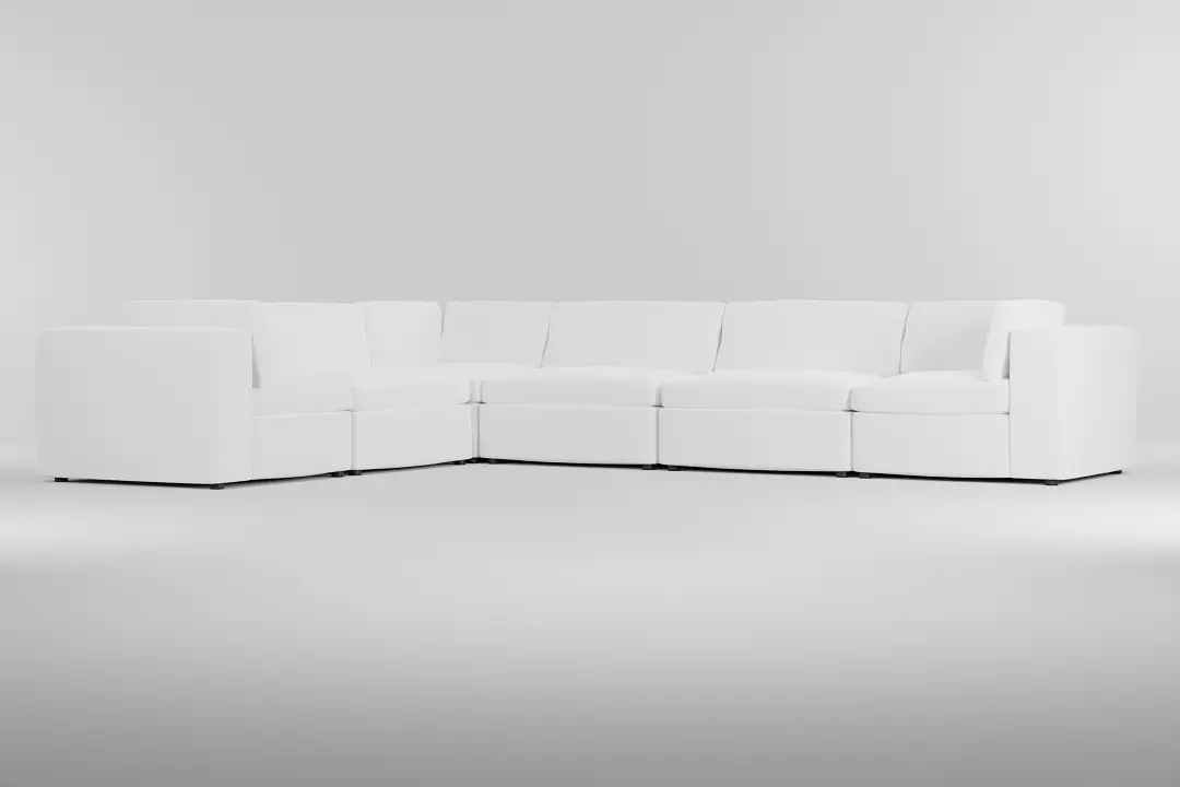 Destin Suave White Fabric 6-piece Modular Sectional Destin Suave White Fabric 6-piece Modular Sectional
