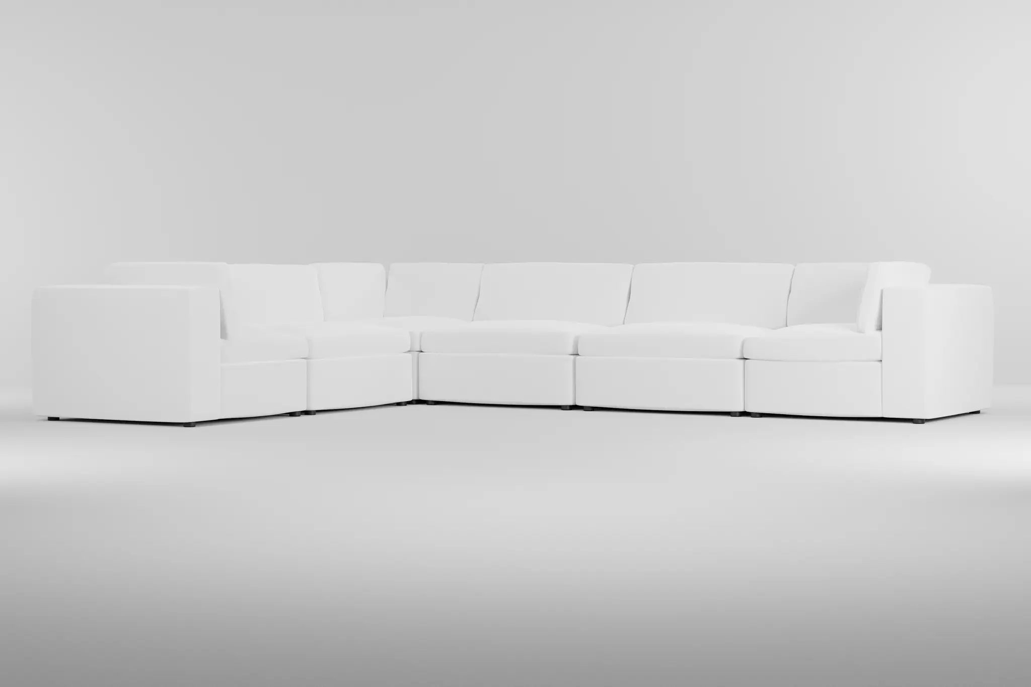 Destin Suave White Fabric 6-piece Modular Sectional Destin Suave White Fabric 6-piece Modular Sectional