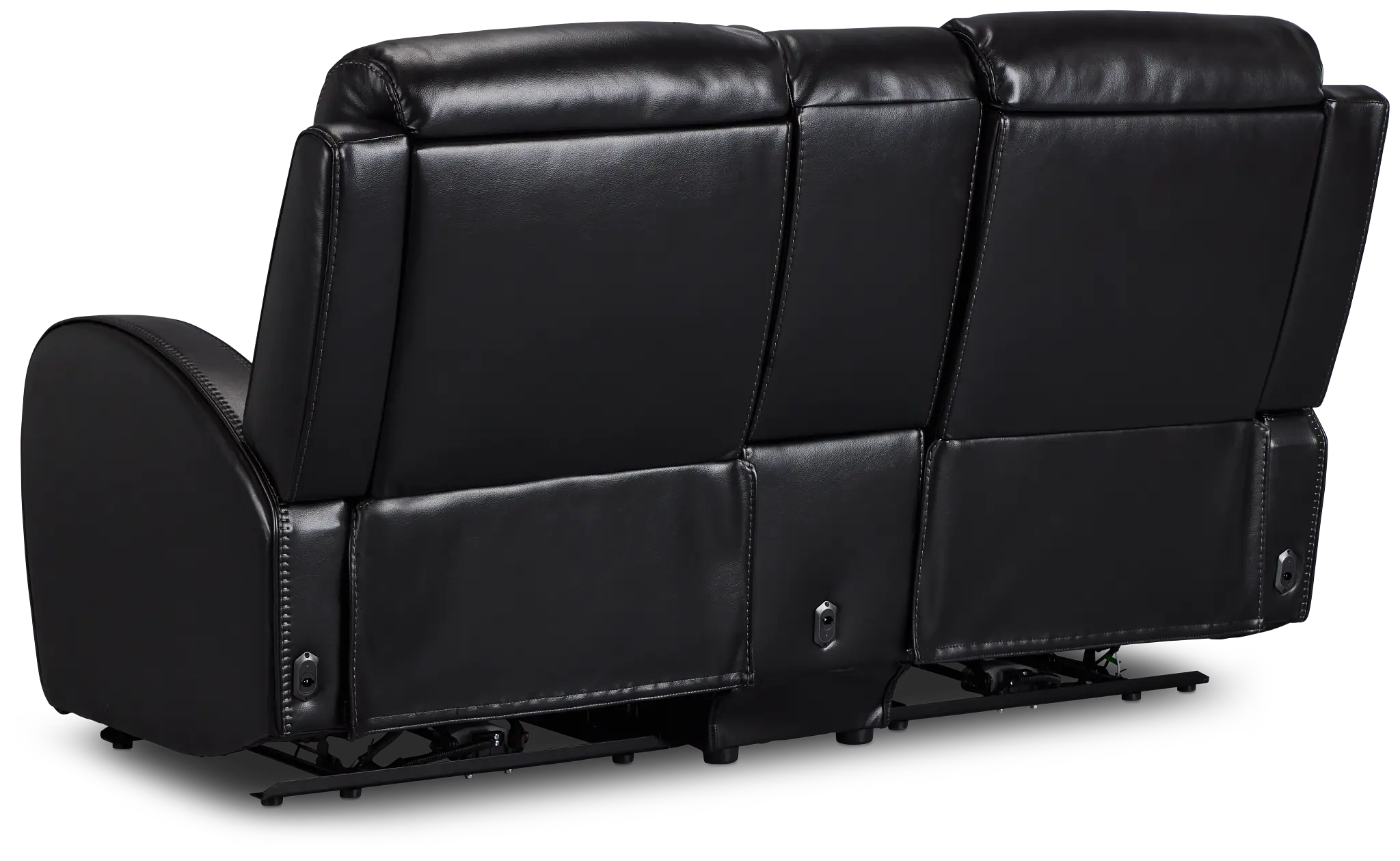 Omega Black Micro Power Reclining Console Loveseat Omega Black Micro Power Reclining Console Loveseat