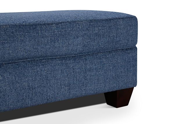 Andie Blue Fabric Ottoman