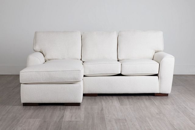 Austin White Fabric Left Chaise Sectional