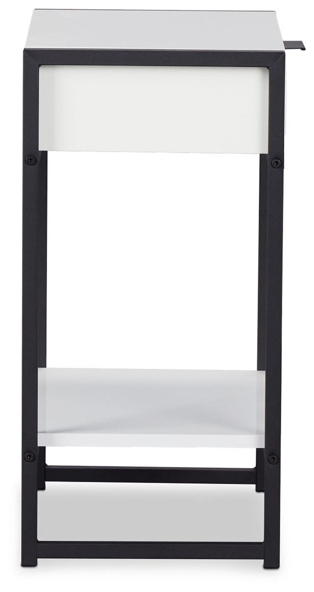 Evansville White Metal Nightstand