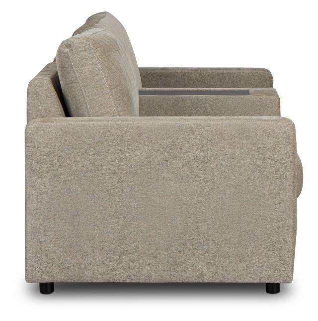 Addie Gray Fabric 2-piece Modular Storage Sofa With Console