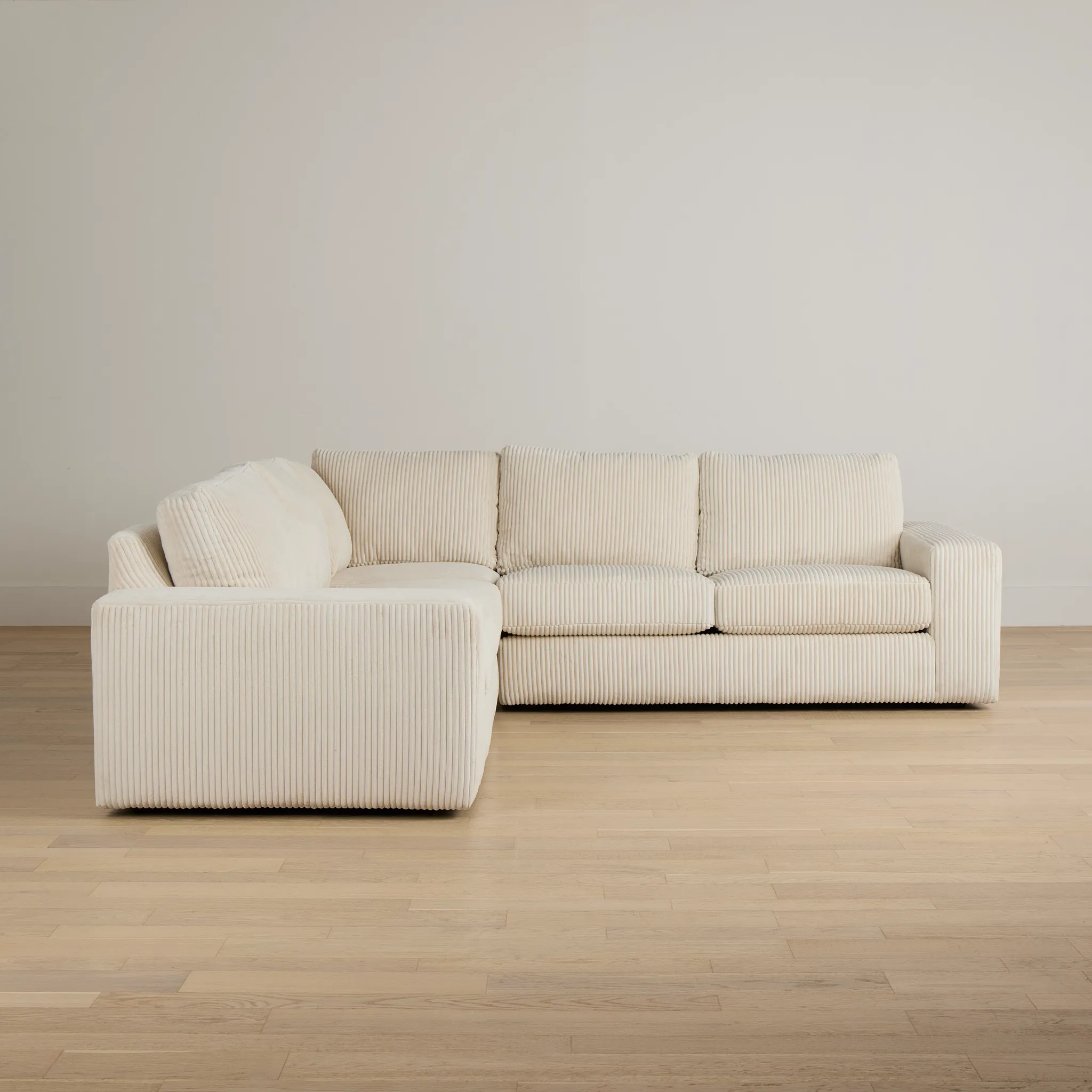 Charlie Ivory Fabric Small Two-arm Sectional