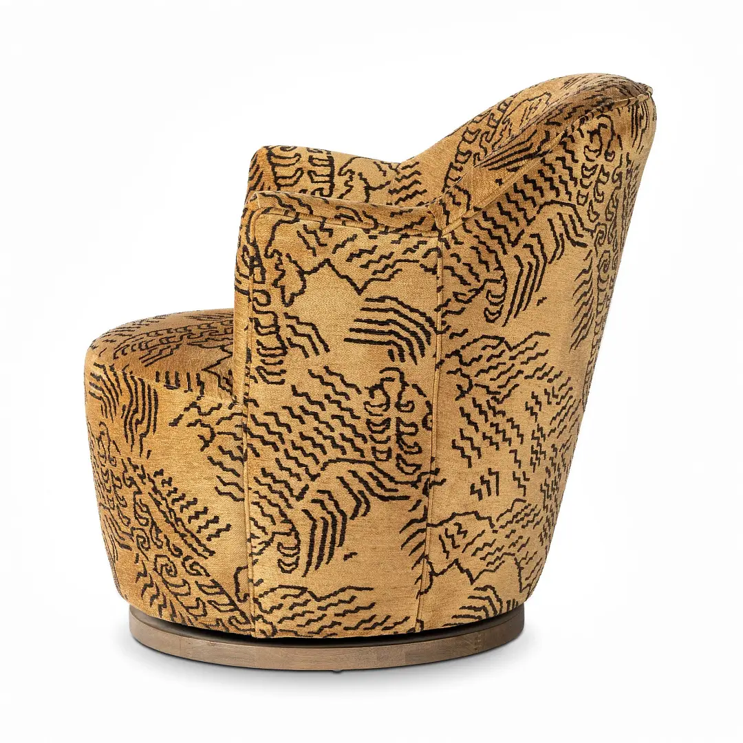 Four Hands Sevi Yellow Velvet Swivel Accent Chair Four Hands Sevi Yellow Velvet Swivel Accent Chair