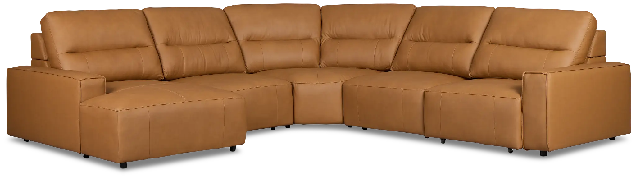 Rudy Brown Lthr/vinyl Small Right Chaise Power Extension Sectional Rudy Brown Lthr/vinyl Small Right Chaise Power Extension Sectional
