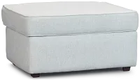 Avalon Light Blue Fabric Ottoman