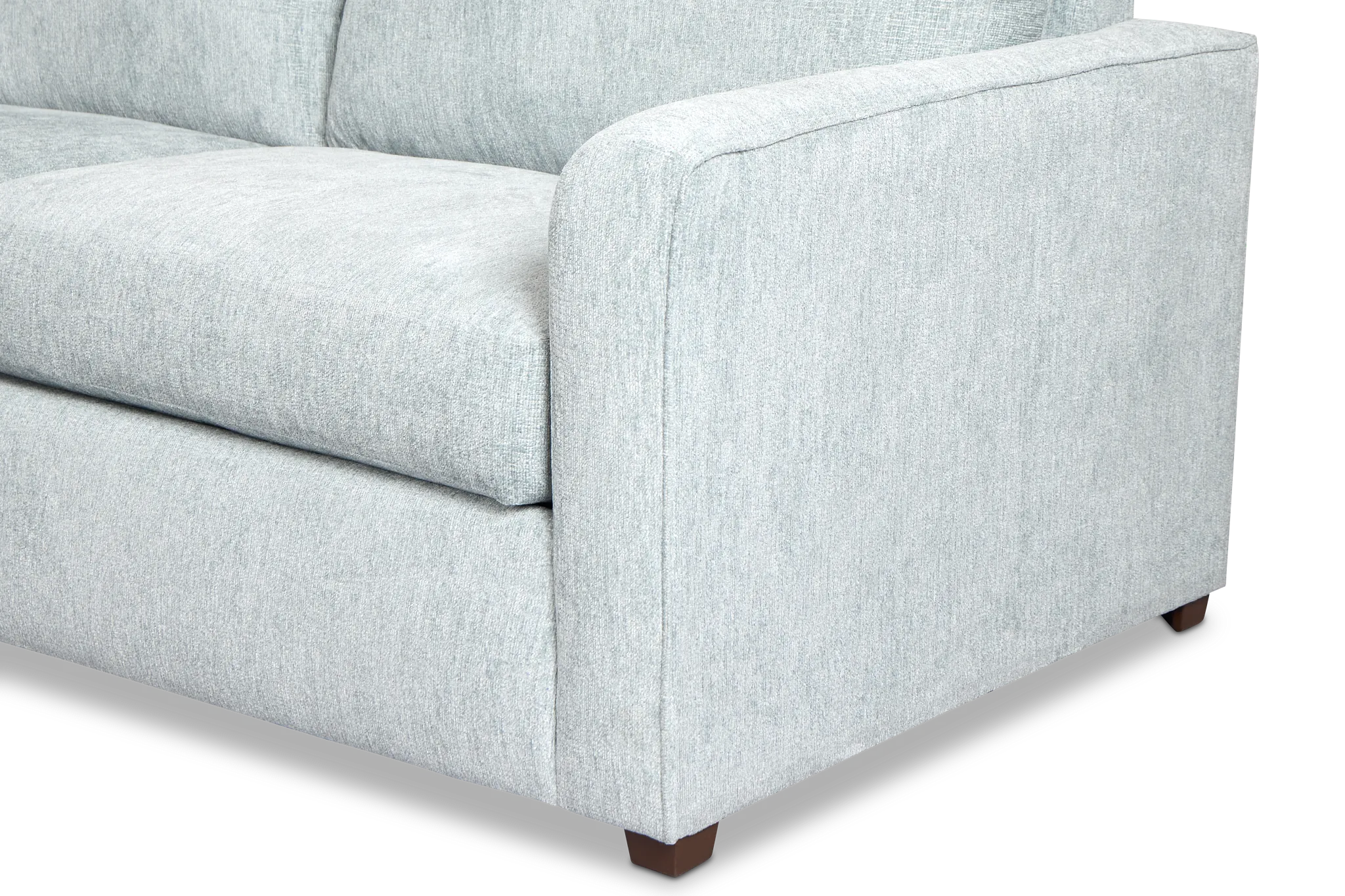Shore Light Blue Fabric Left Bumper Sectional