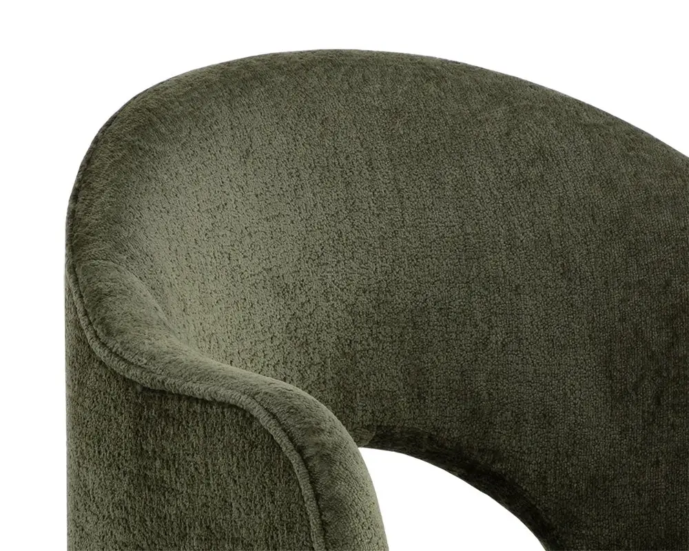 Callan Dark Green Curved Upholstered Arm Chair Callan Dark Green Curved Upholstered Arm Chair