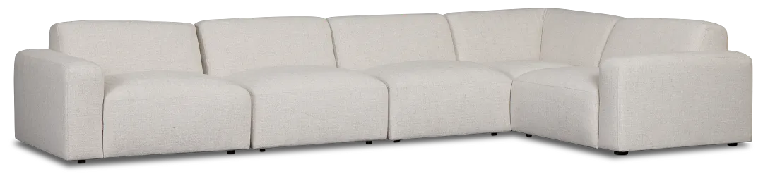 Baylor Light Beige Fabric 5-piece Modular Sectional
