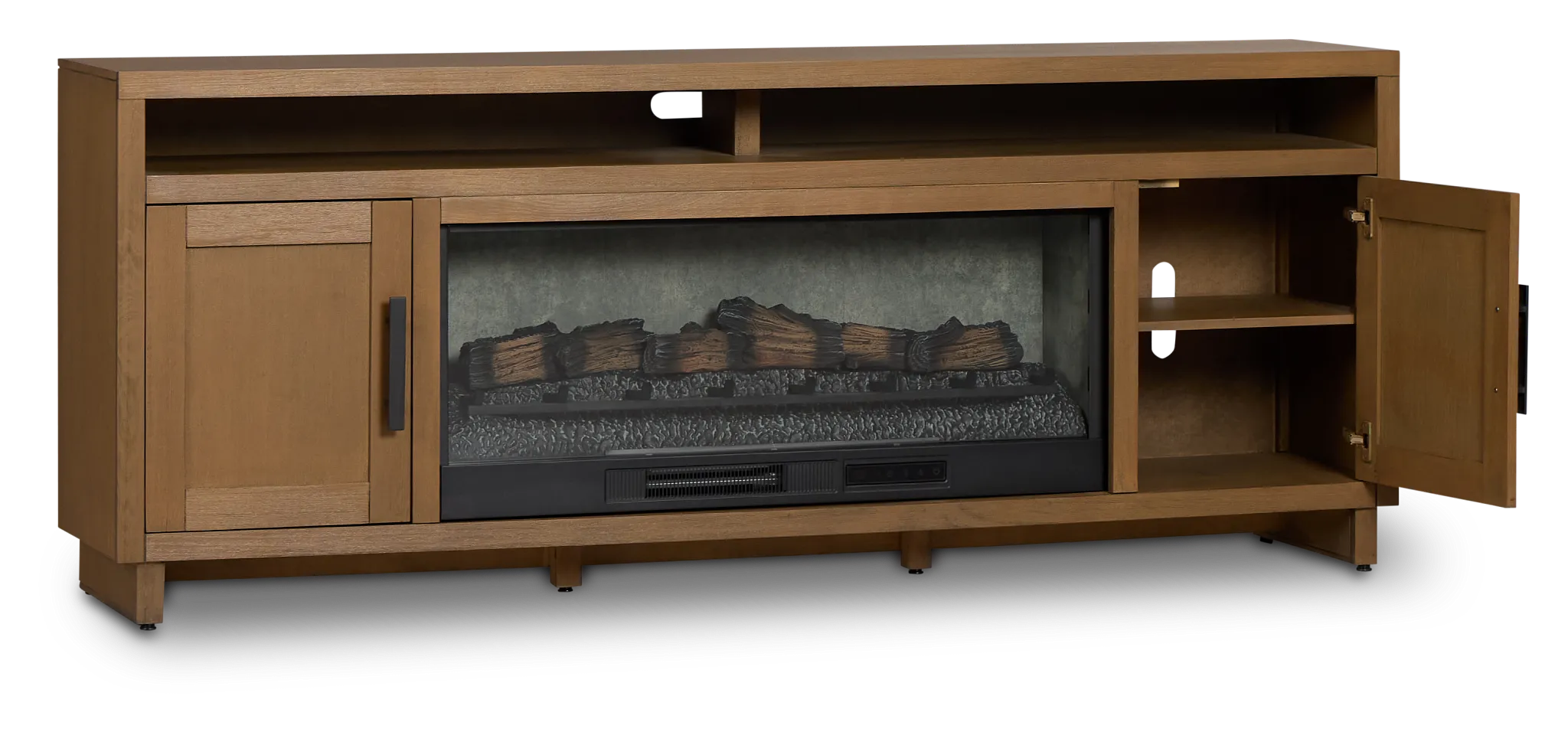 Richmond Light Tone 80" Tv Stand With Fireplace Insert