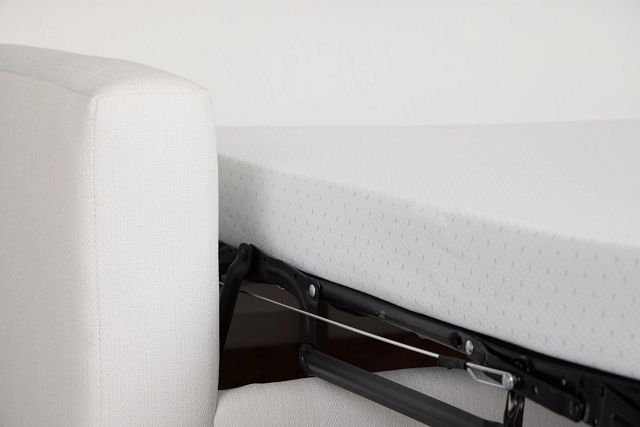 Rhodes White Fabric Cooling Memory Foam Sleeper