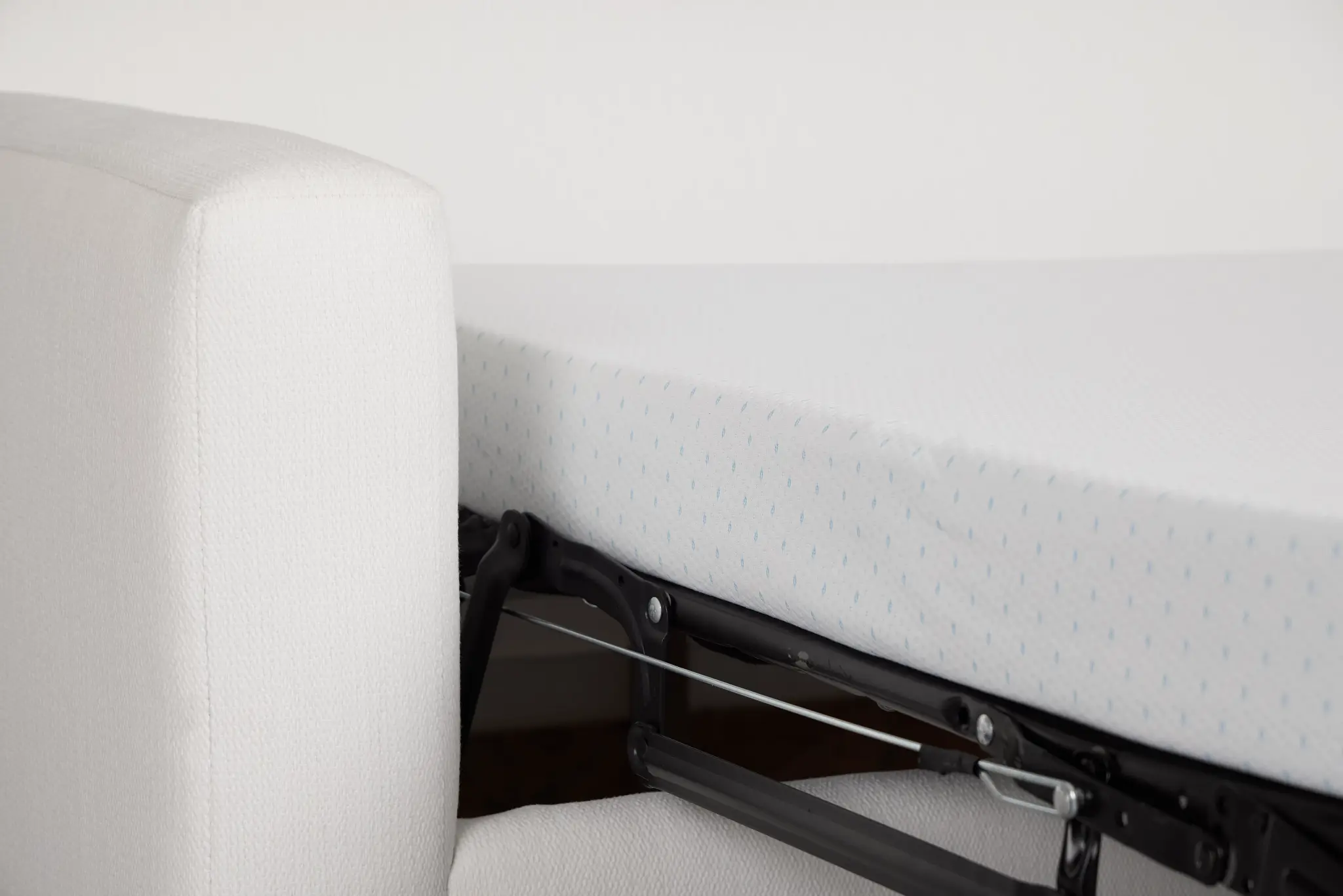 Rhodes White Fabric Cooling Memory Foam Sleeper Rhodes White Fabric Cooling Memory Foam Sleeper