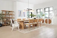 Malibu White Woven Upholstered Arm Chair