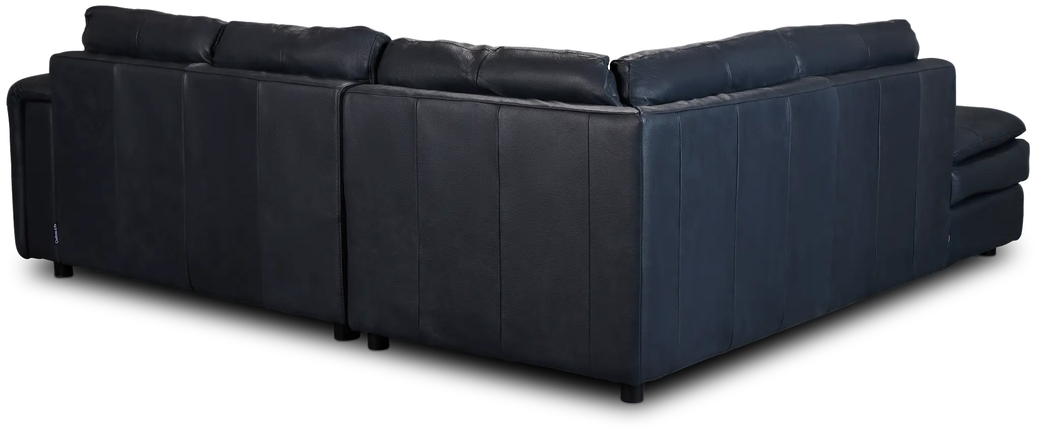 Rowan Navy Leather Small Left Bumper Sectional Rowan Navy Leather Small Left Bumper Sectional