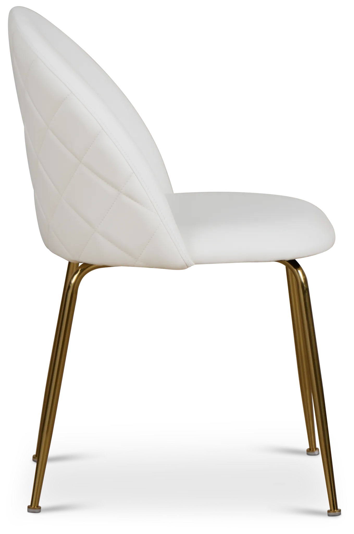 Capri White Micro Upholstered Side Chair W/ Gold Legs