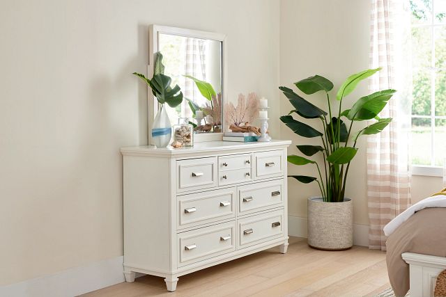 Cape Cod Ivory Dresser & Mirror