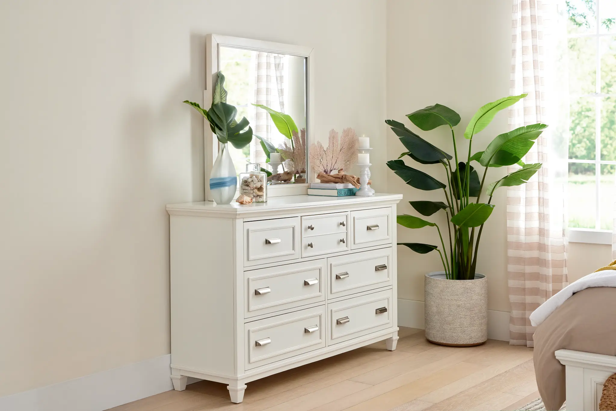 Cape Cod Ivory Dresser & Mirror Cape Cod Ivory Dresser & Mirror