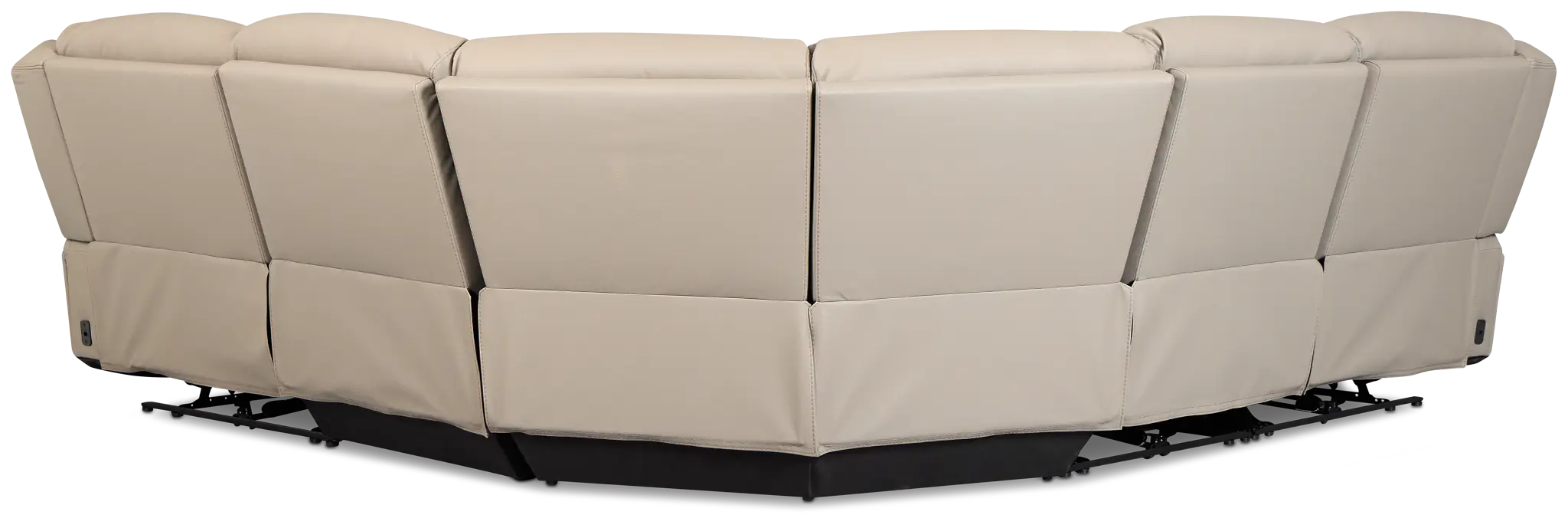 Wilder Taupe Leather Small Triple Power Reclining Two-arm Sectional Wilder Taupe Leather Small Triple Power Reclining Two-arm Sectional