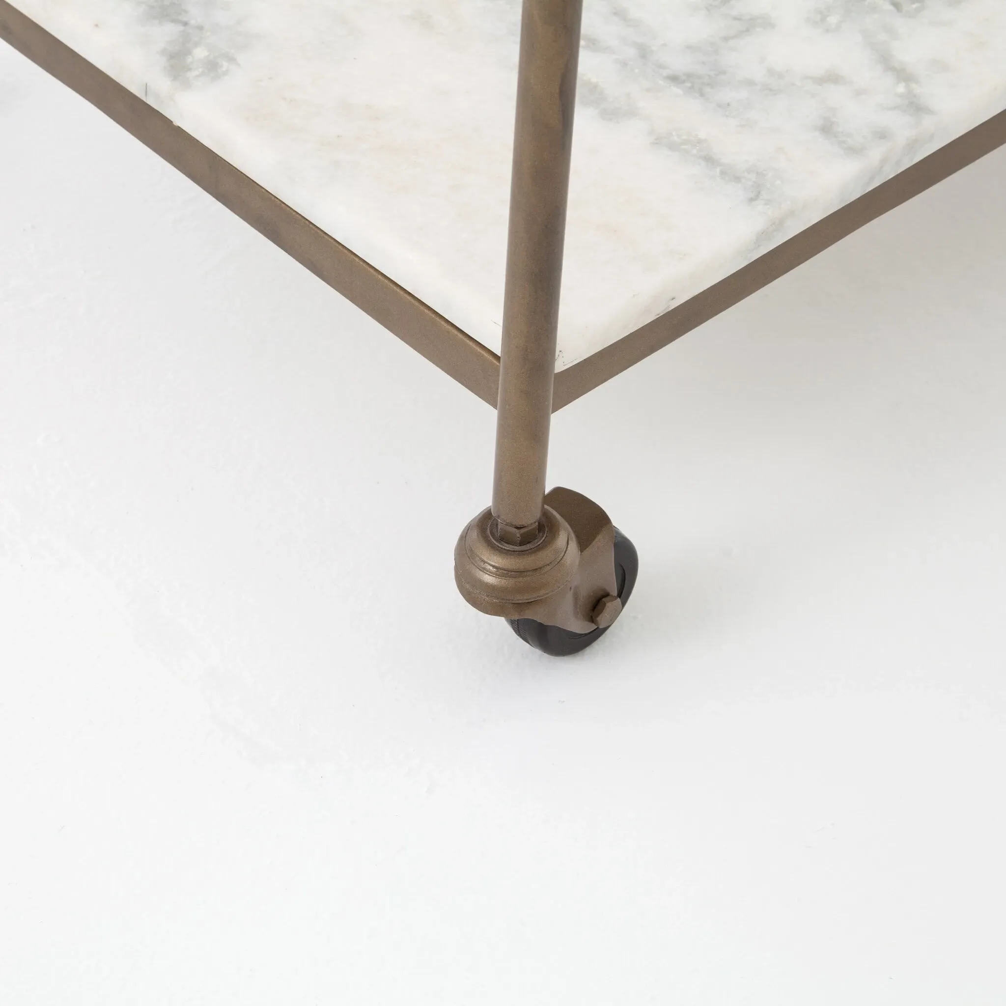 Feri White Rect Bar Cart