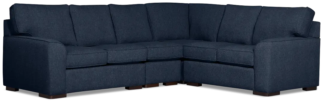 Sinclair Dark Blue Fabric Large Two-arm Sectional Sinclair Dark Blue Fabric Large Two-arm Sectional