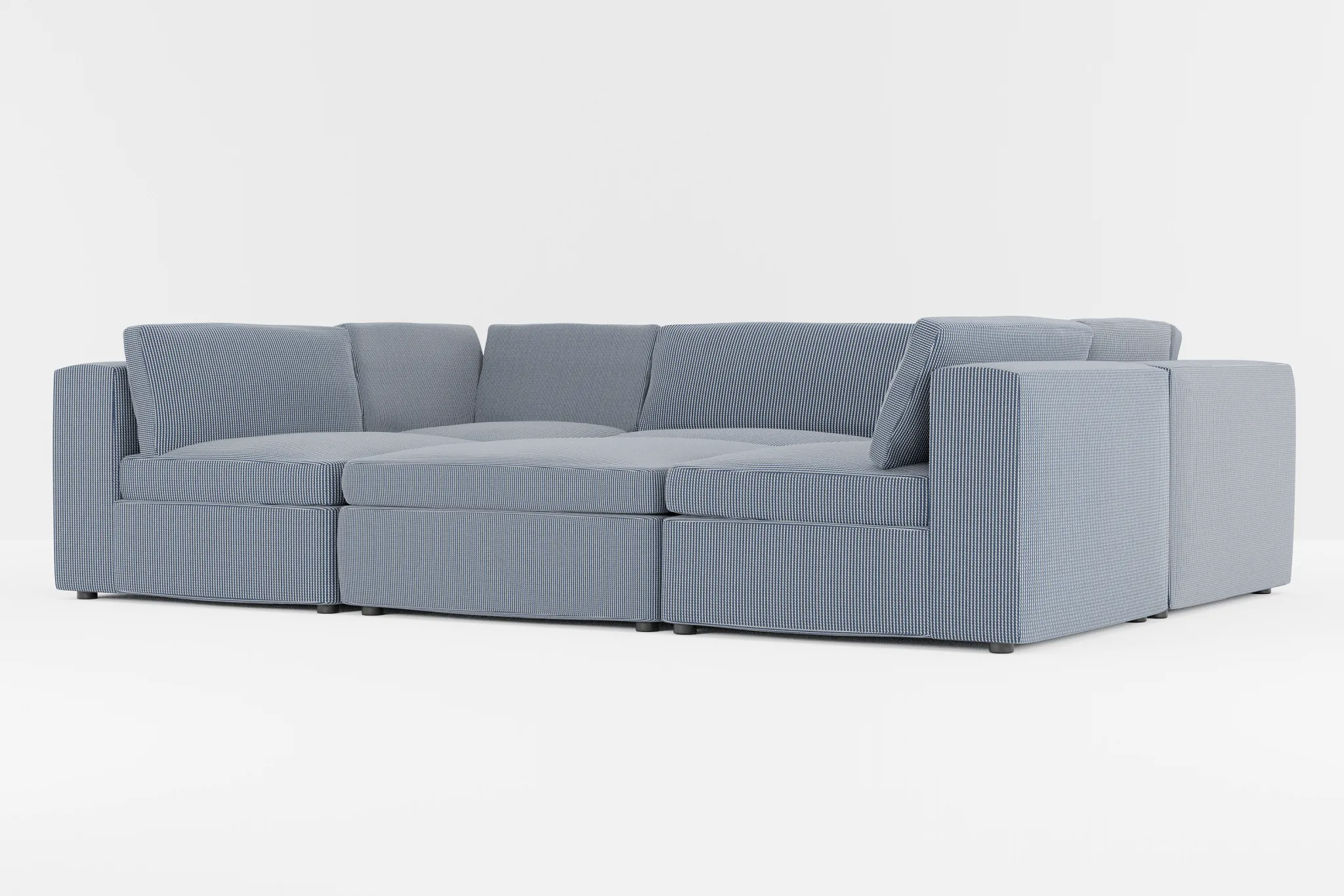 Destin Lucy Navy Fabric 6-piece Pit Sectional