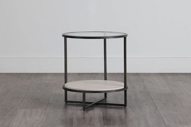 Harlow Glass Chairside Table
