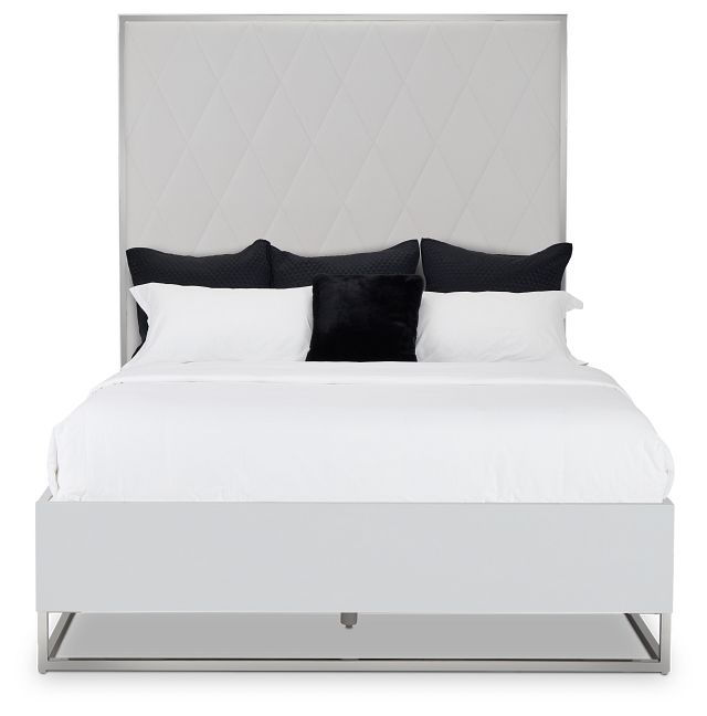 Miami White Uph Platform Bed