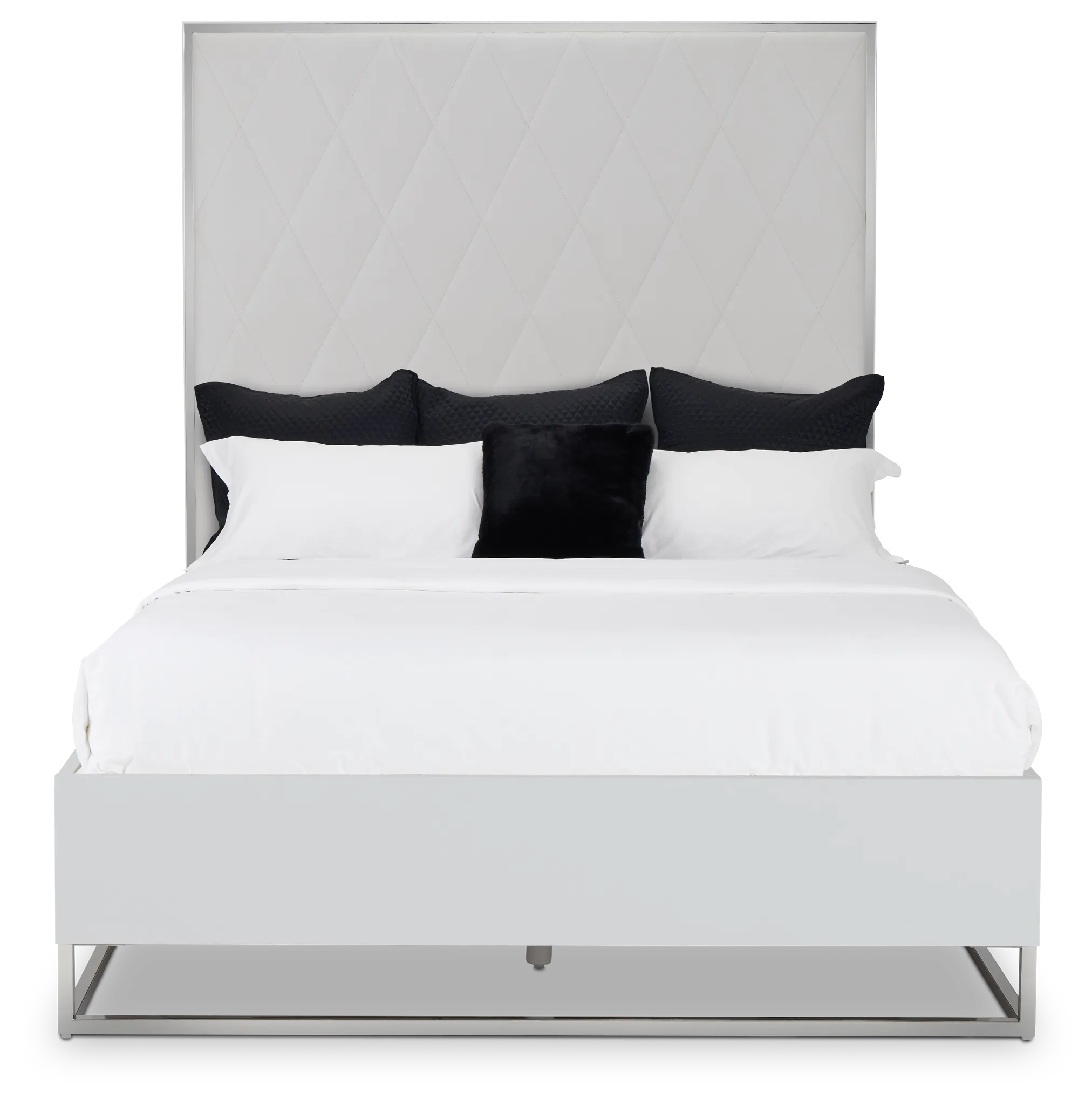 Miami White Uph Platform Bed