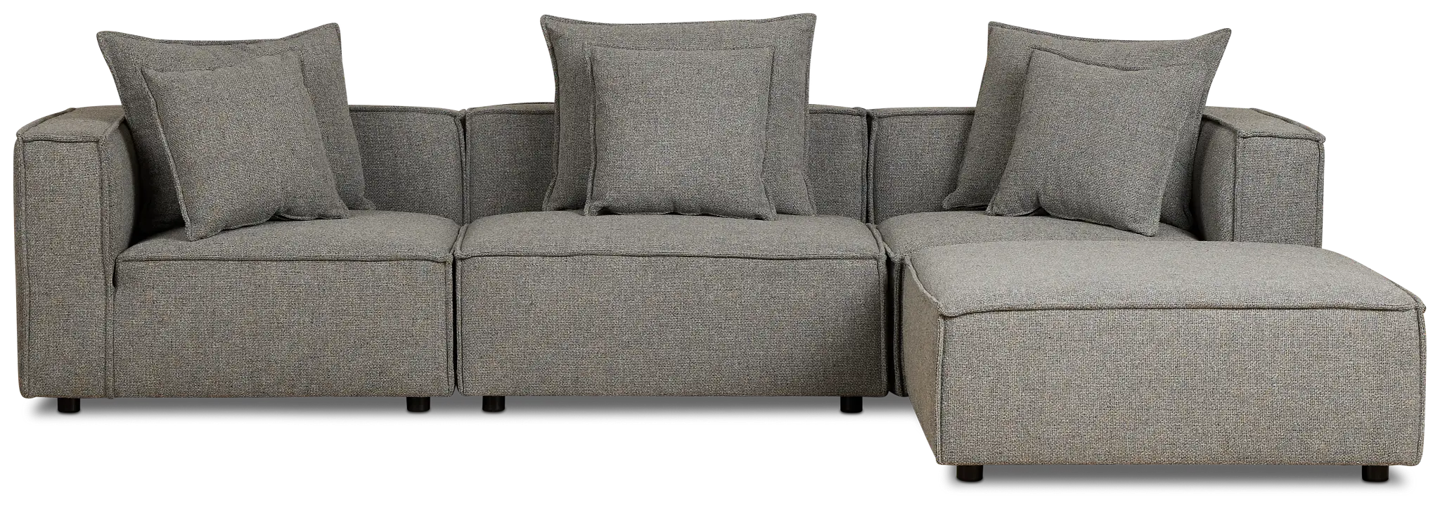 Tatum Gray Fabric 4-piece Bumper Sectional Tatum Gray Fabric 4-piece Bumper Sectional