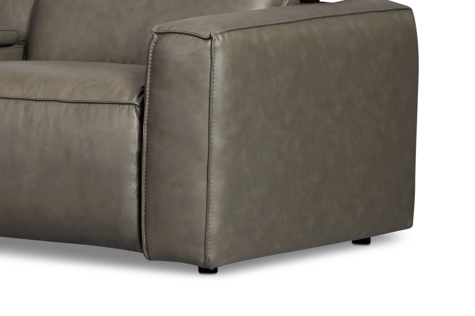 Ryland Dark Gray Lthr/vinyl Large Dual Power Reclining Two-arm Sectional