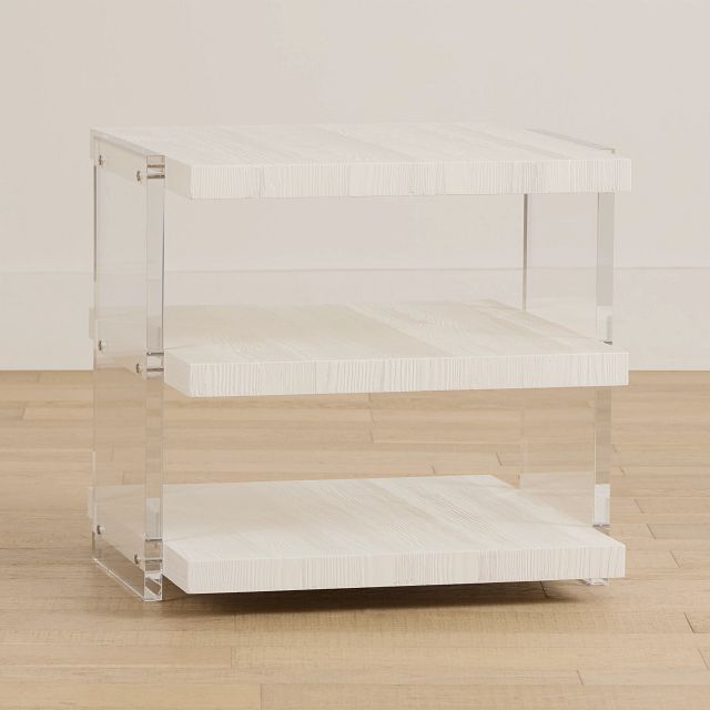 Gables White Rectangular End Table