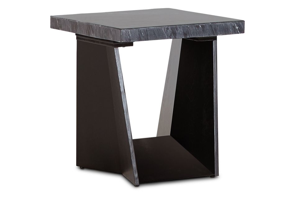 Auburn Dark Gray Marble Square End Table, %%bed_Size%% (2)