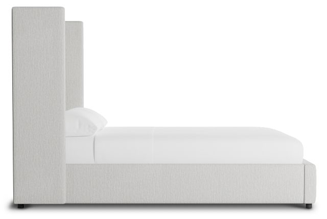 Captiva Delray Pewter 60" Upholstered Shelter Bed