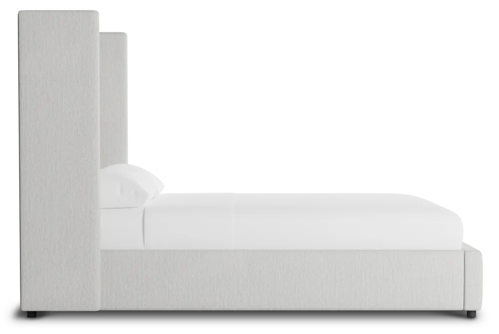 Captiva Delray Pewter 60" Upholstered Shelter Bed