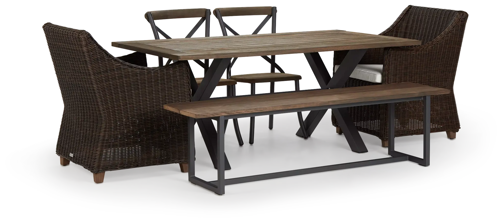 Canyon Dark Brown White 72" Rectangular Table & Mixed Chairs Canyon Dark Brown White 72" Rectangular Table & Mixed Chairs