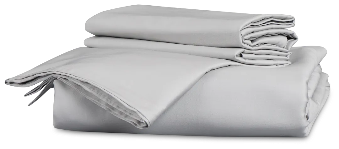 Rest & Renew Cotton Sateen Gray 300 Thread Duvet Set