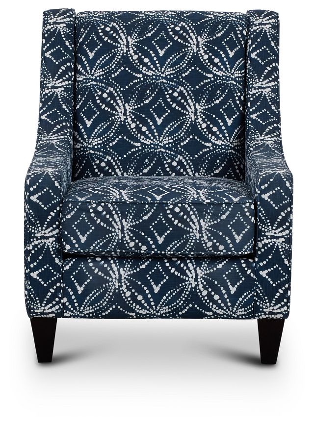 navy blue pattern accent chair