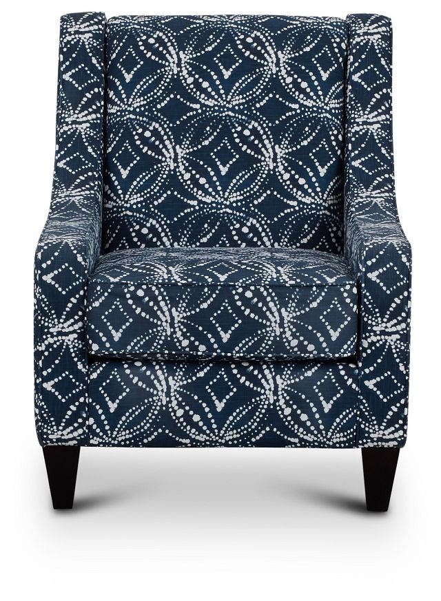 Gerardo Dark Blue Fabric Accent Chair (3)