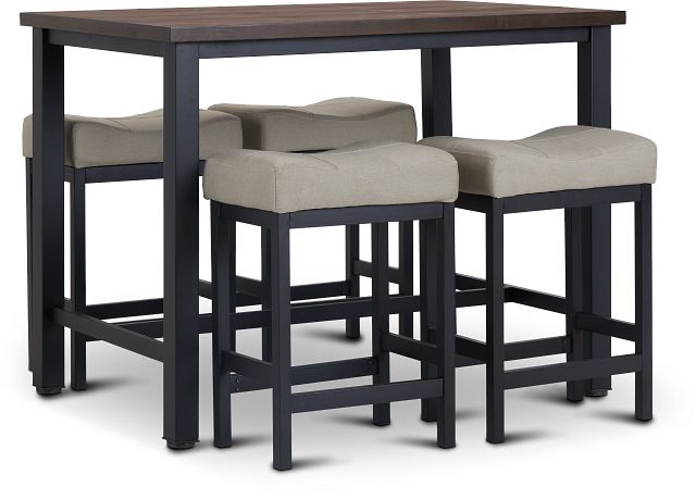 Roland Light Tone High Table 4 Stools, Bar High Table And Stools