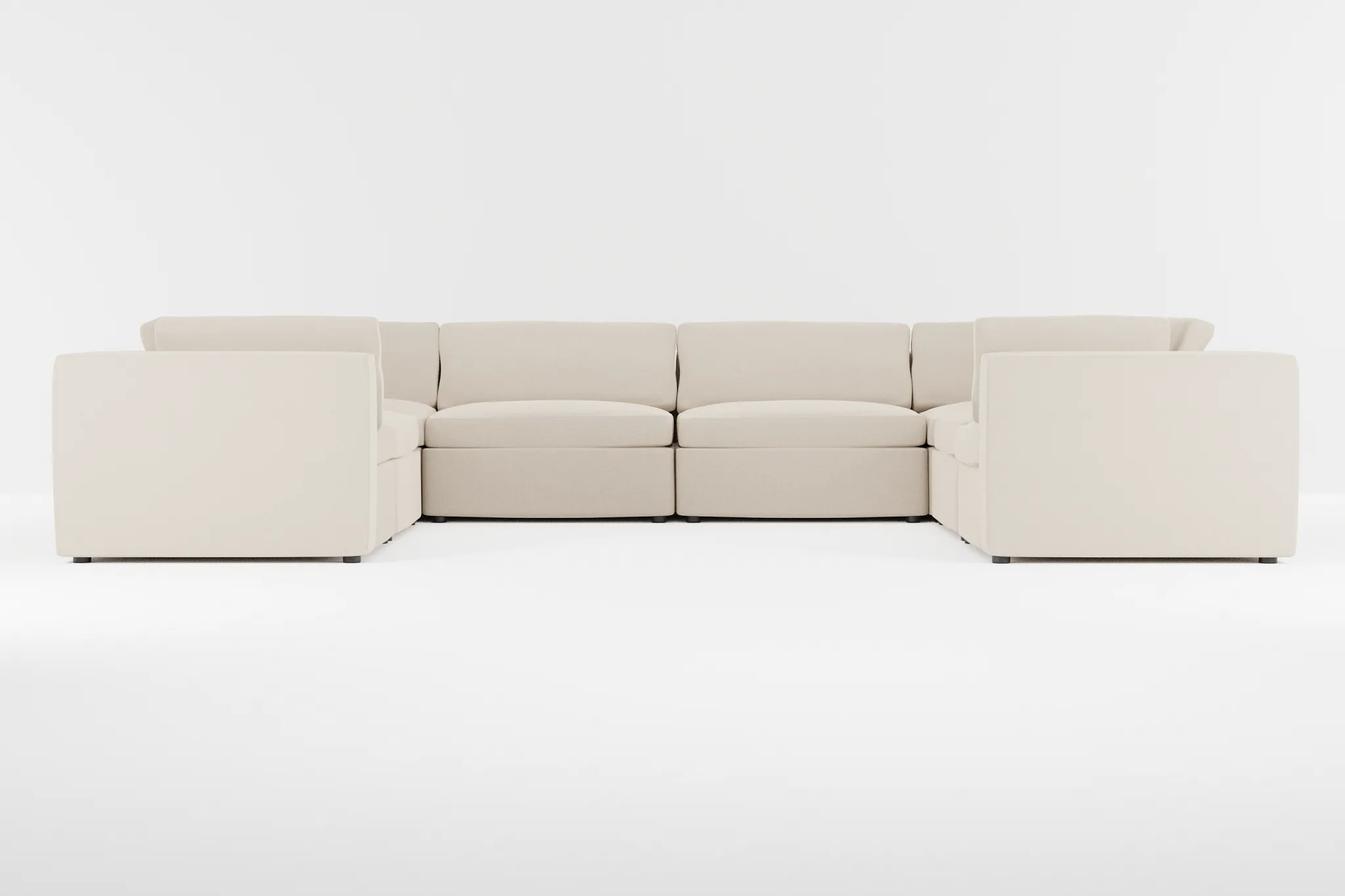Destin Suave Beige Fabric 8-piece Modular Sectional