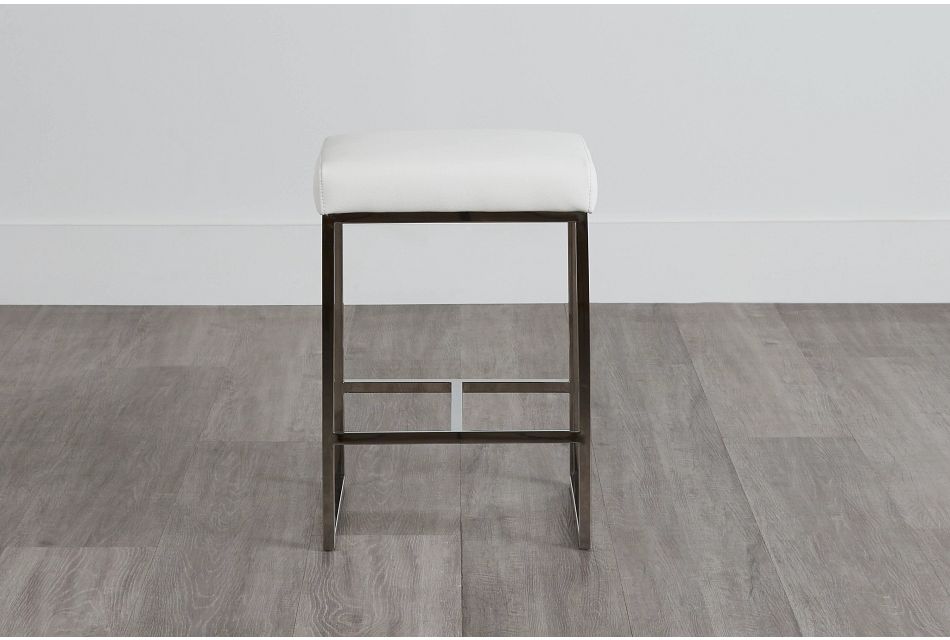 Miami Whitemicro 24" Backless Barstool