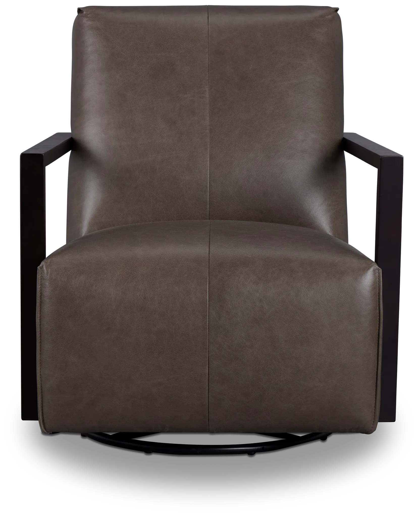 Lucas Dark Gray Leather Swivel Rocker Glider
