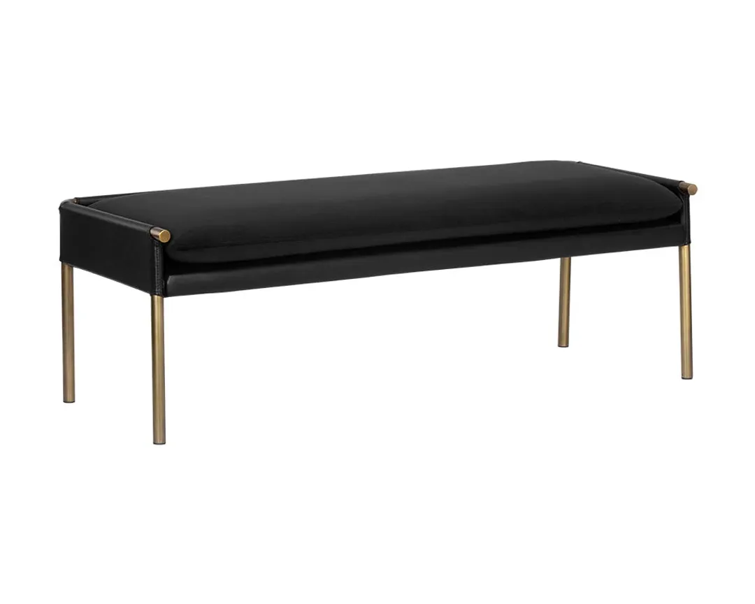 Monroe Black Upholstered Bench