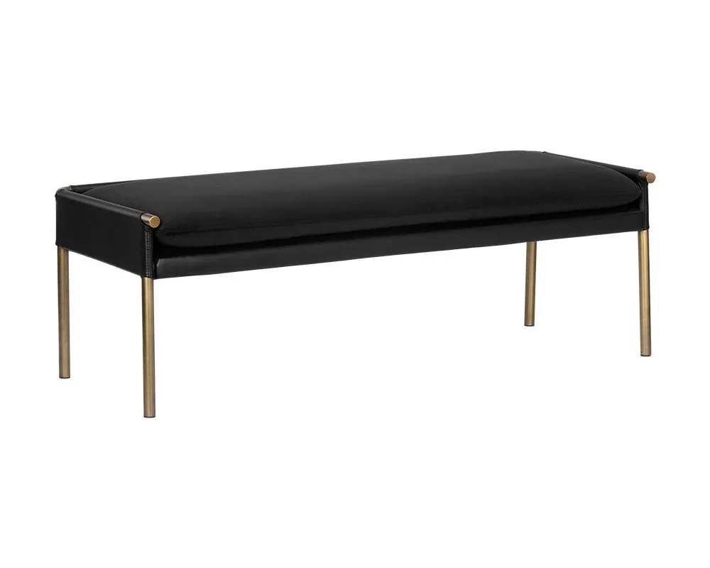 Monroe Black Upholstered Bench