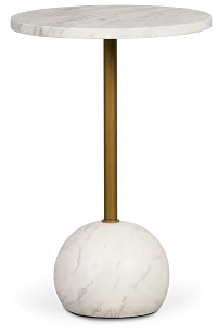 Dolli White Round End Table